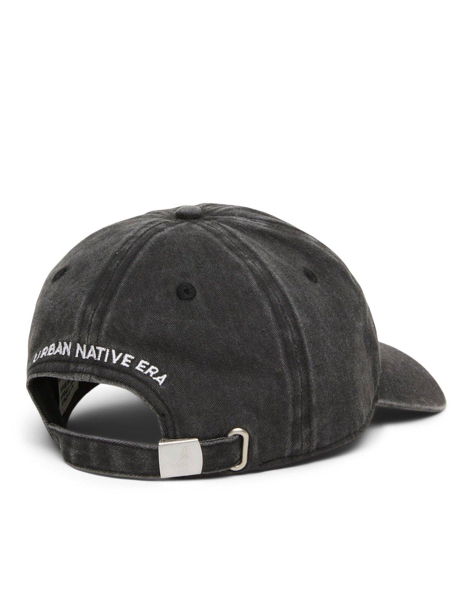 Black cap with 'Urban Native Era' branding on a white background