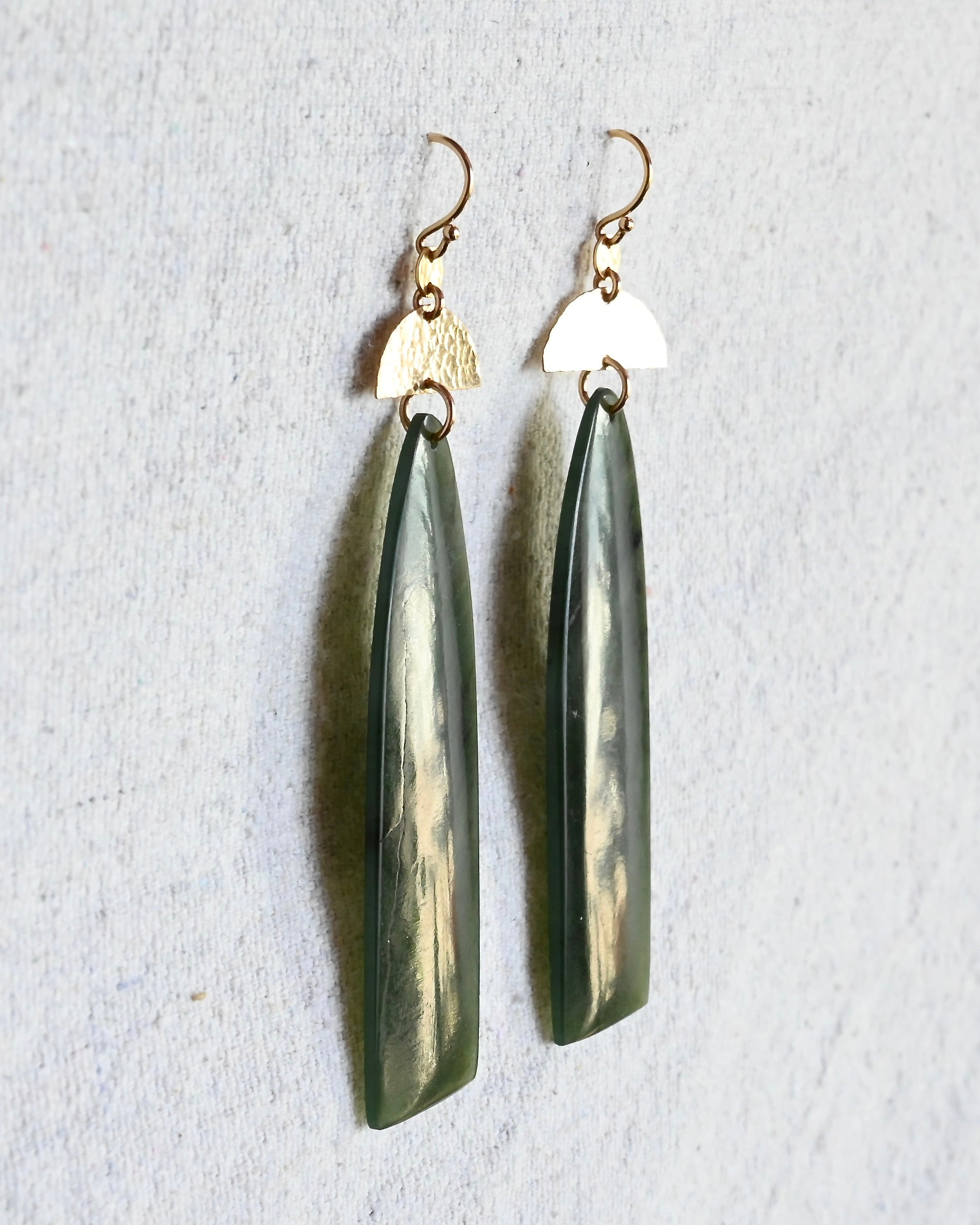 Esalen Big Sur Jade Earrings - Sculptress