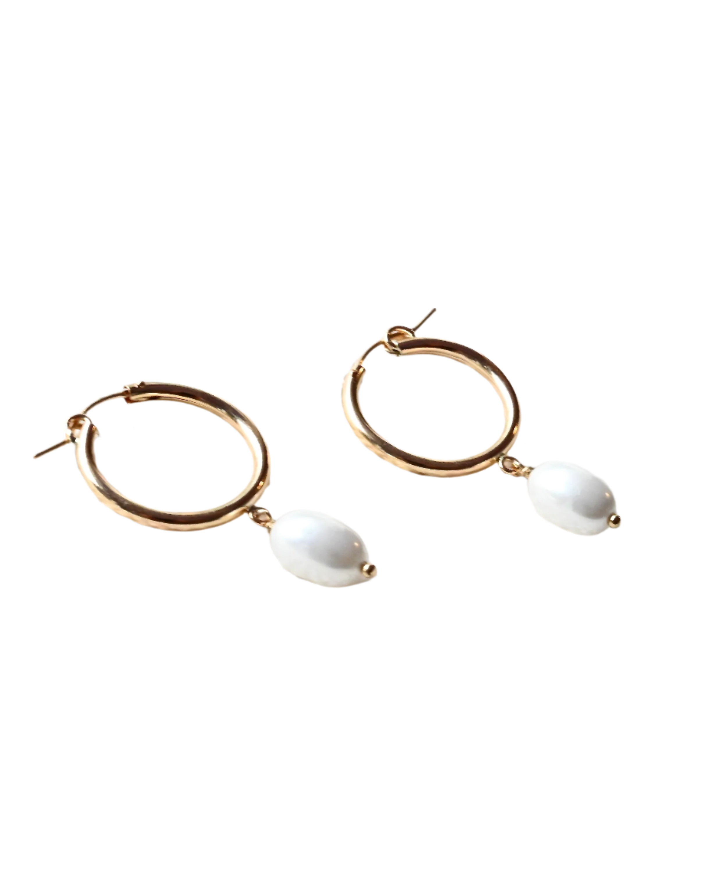 Mermaid Pearl Hoop Earrings - Sculptress