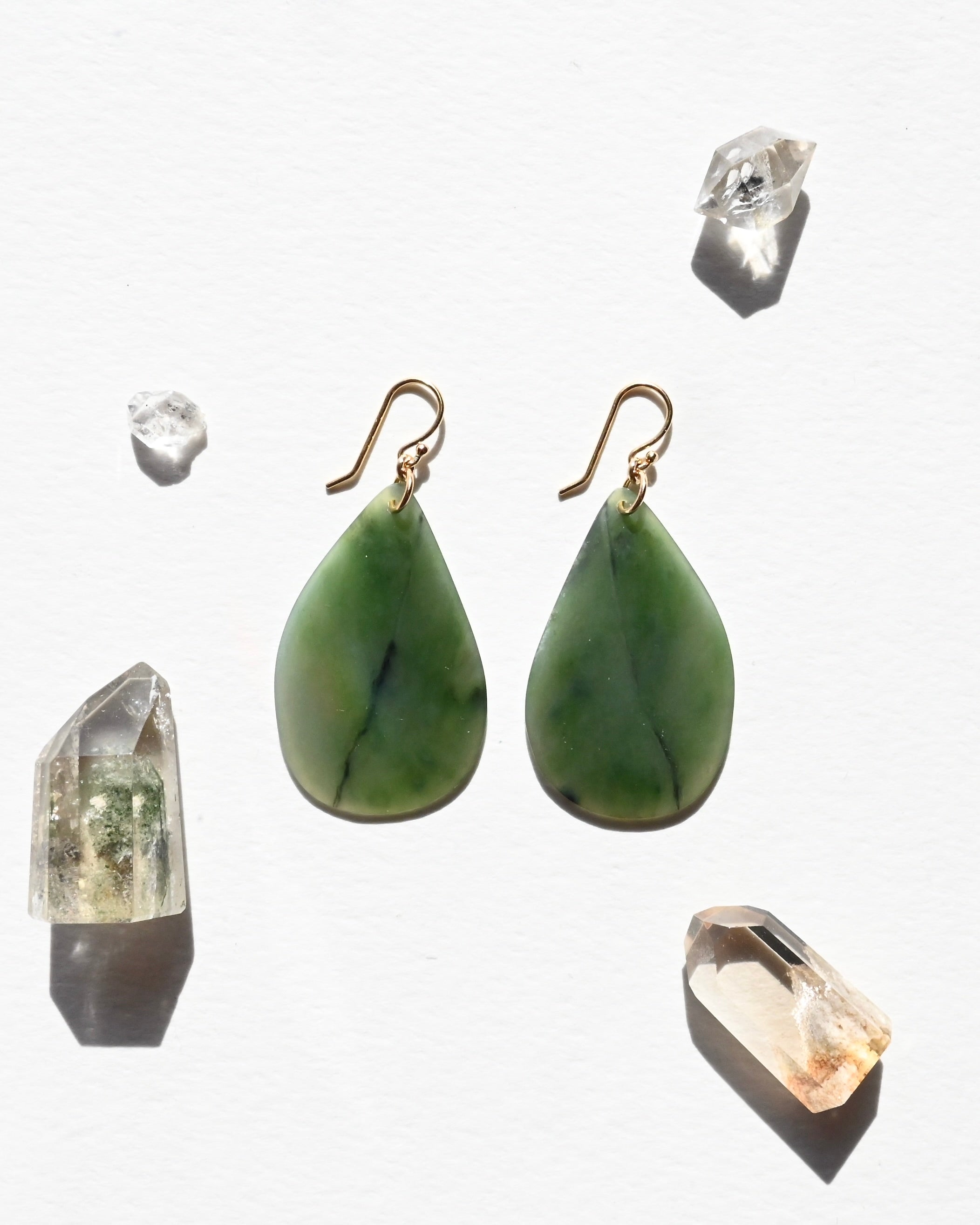 Big Sur Jade Earrings - Dewdrop - Sculptress