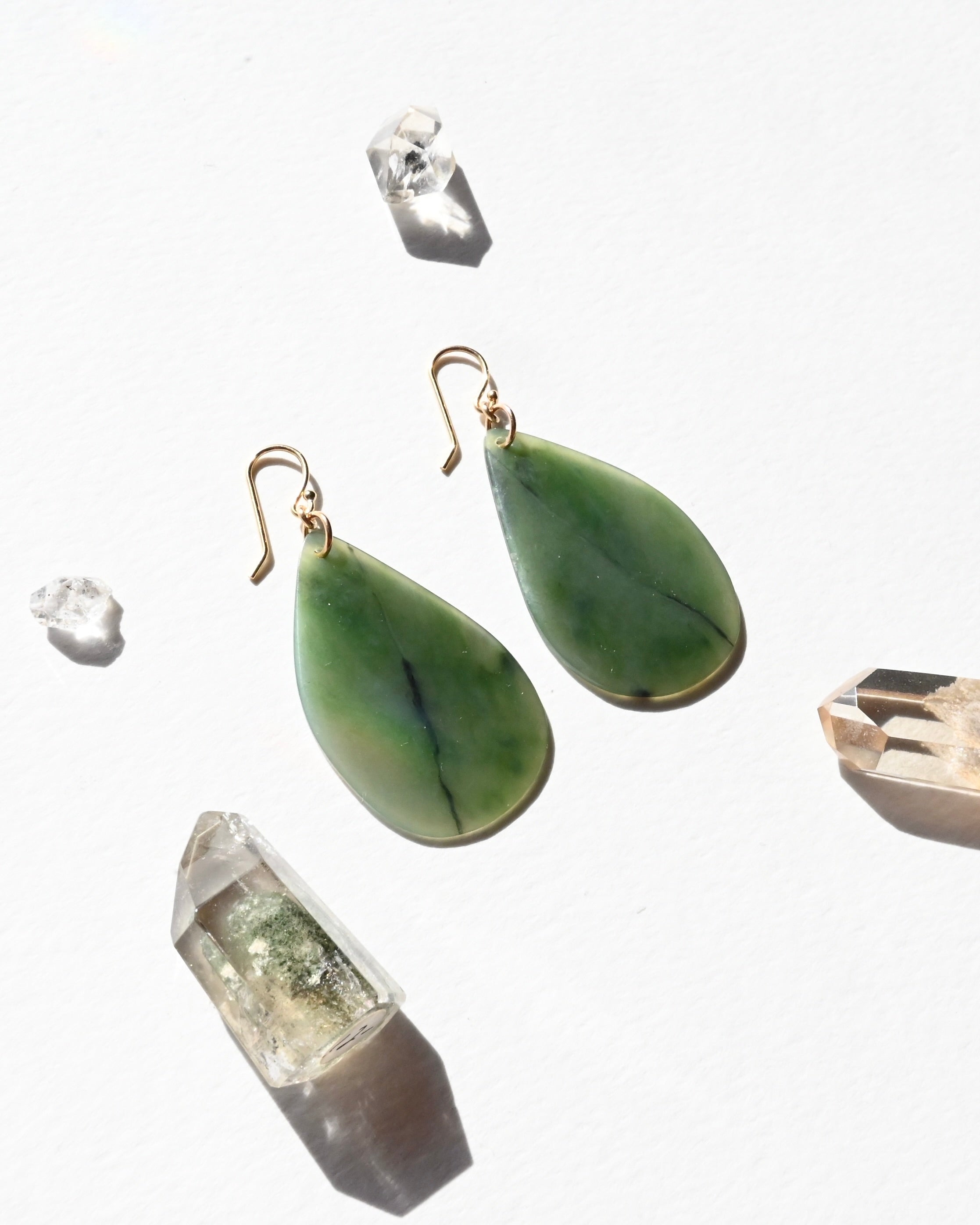 Big Sur Jade Earrings - Dewdrop - Sculptress
