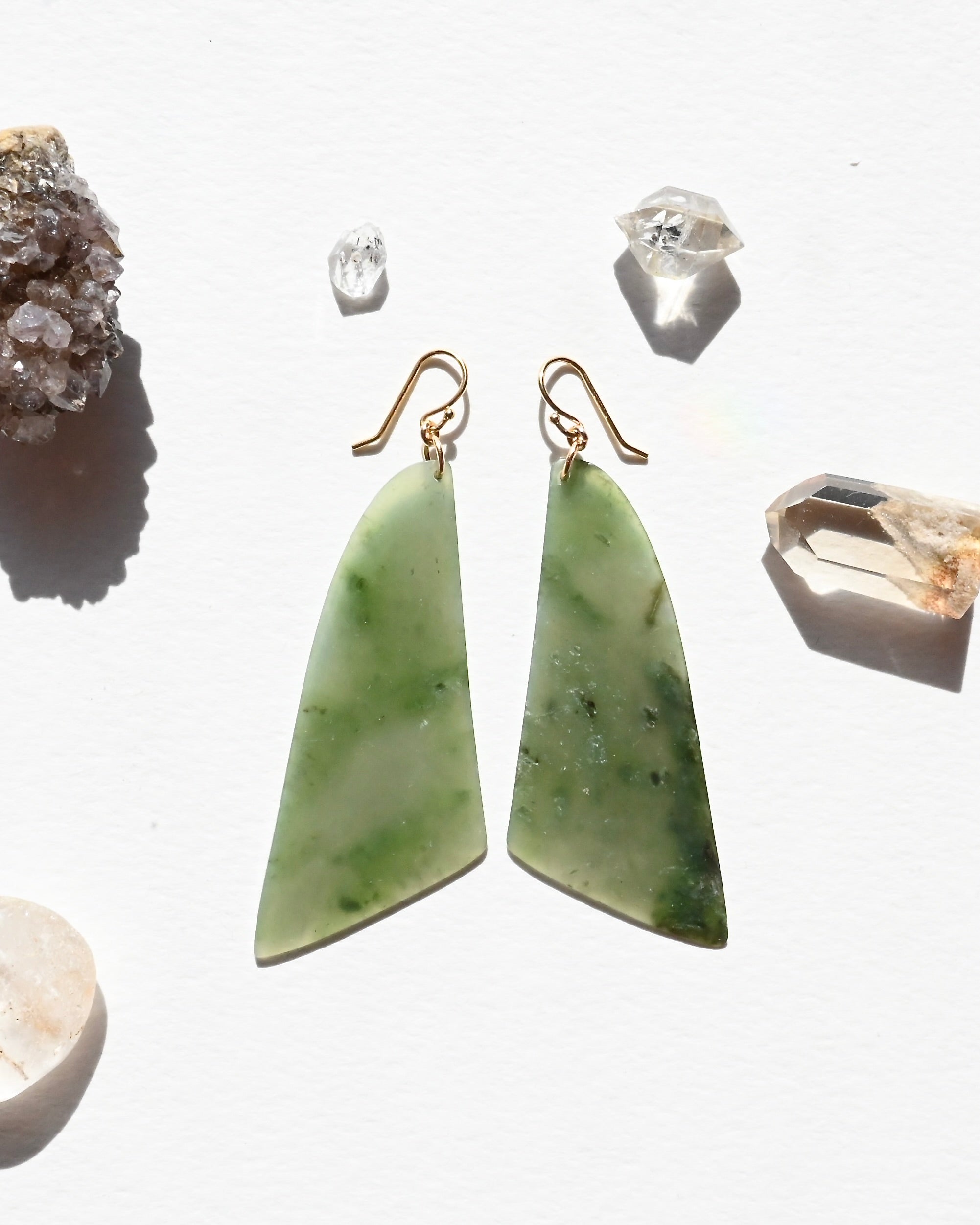 Big Sur Jade Earrings - Fern - Sculptress