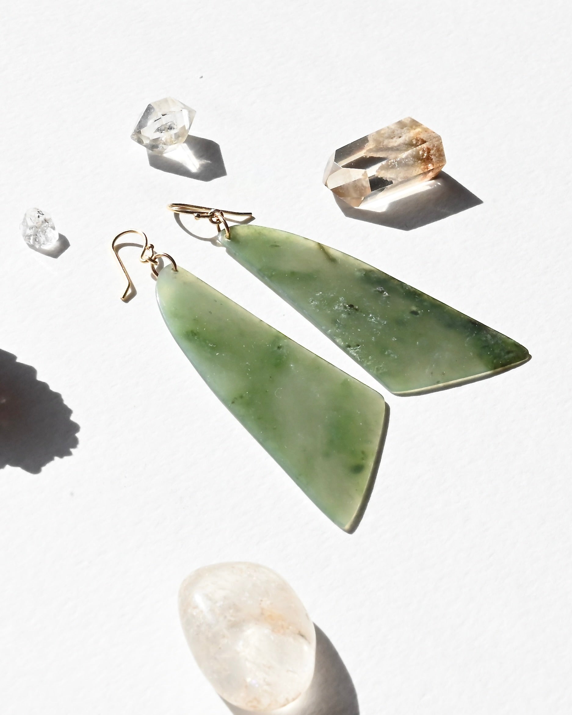 Big Sur Jade Earrings - Fern - Sculptress