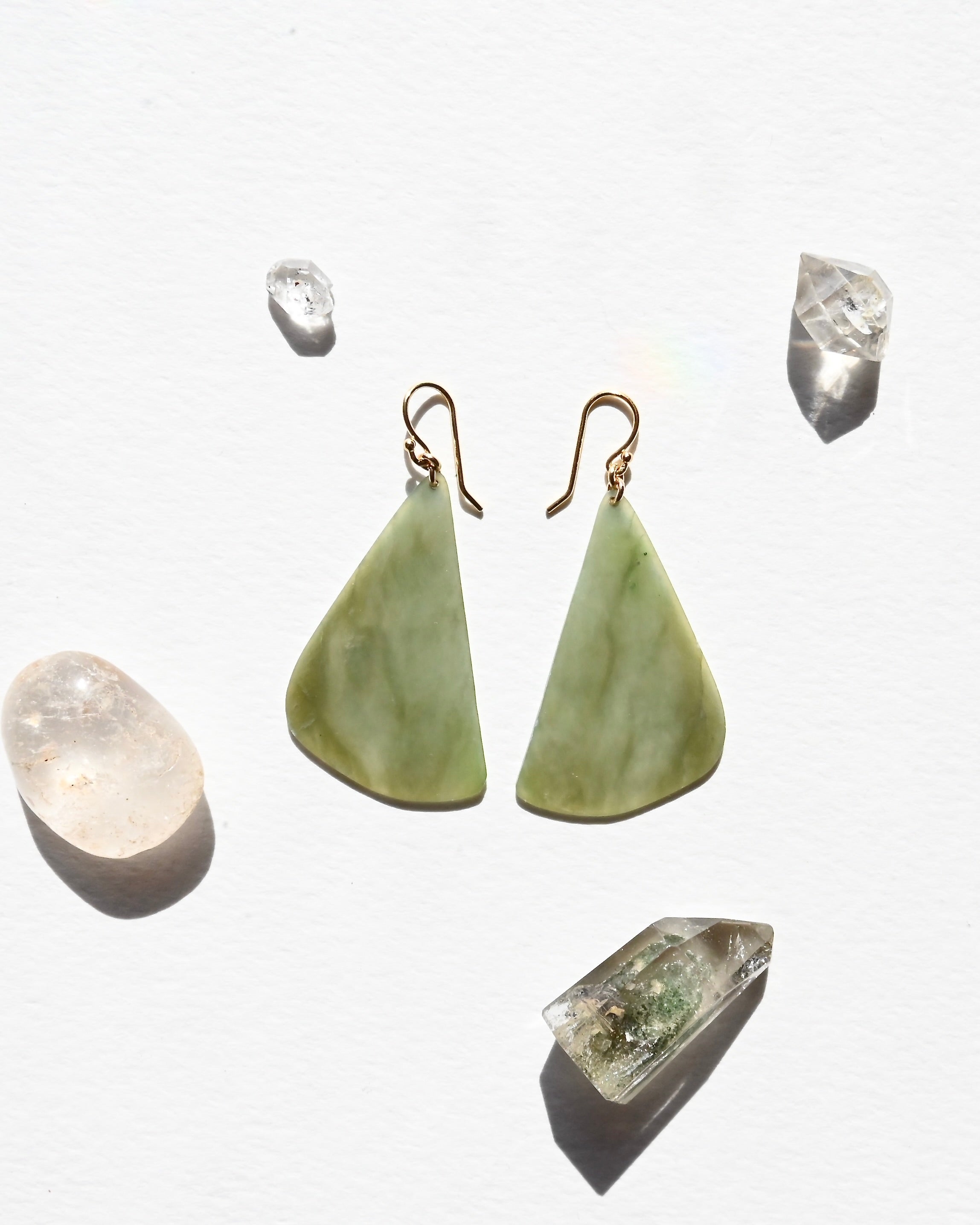 Big Sur Jade Earrings - Leaf - Sculptress