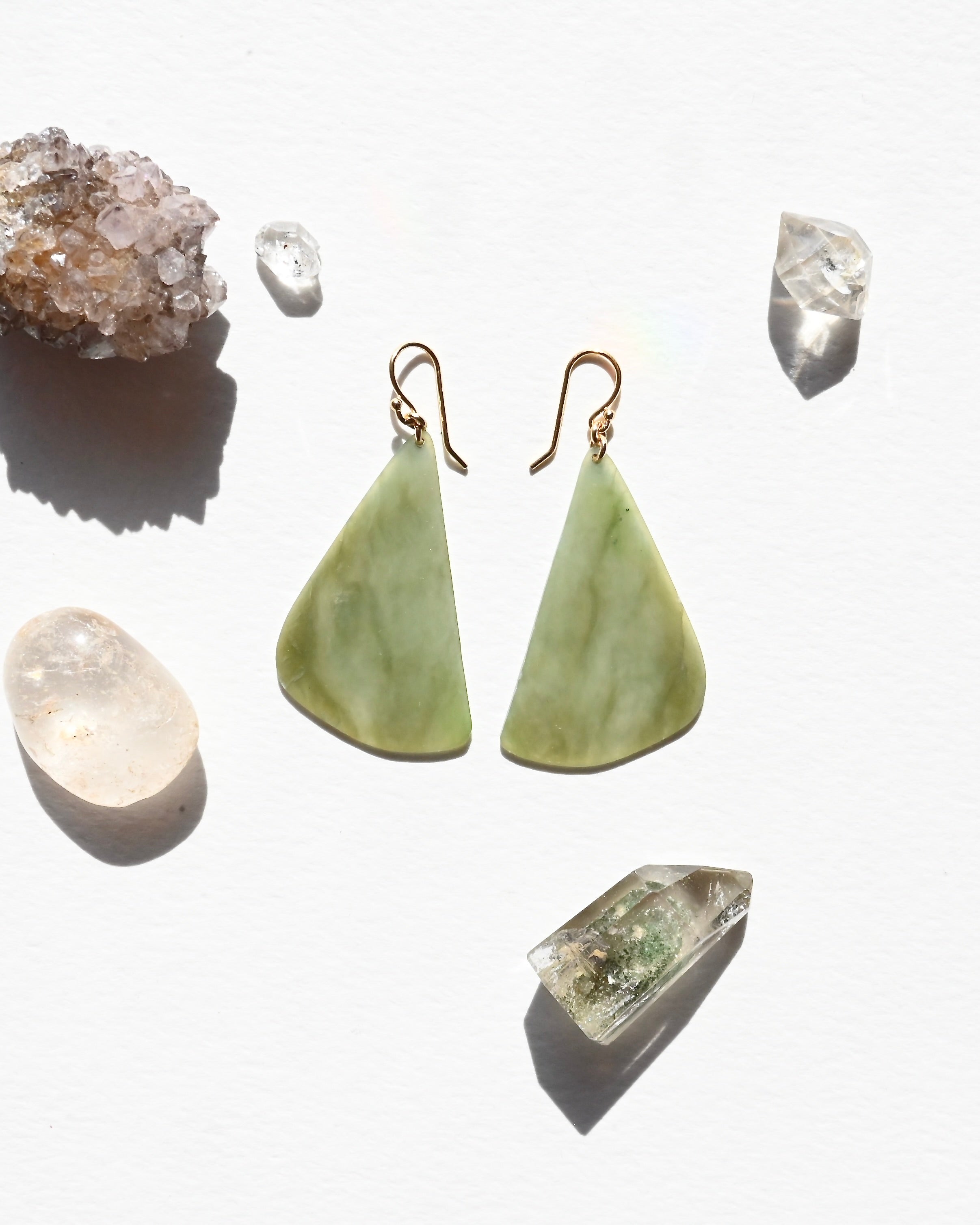 Big Sur Jade Earrings - Leaf - Sculptress