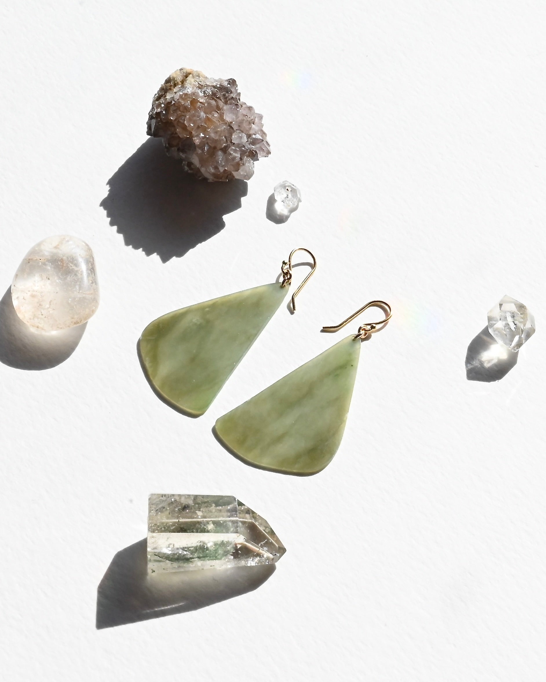 Big Sur Jade Earrings - Leaf - Sculptress