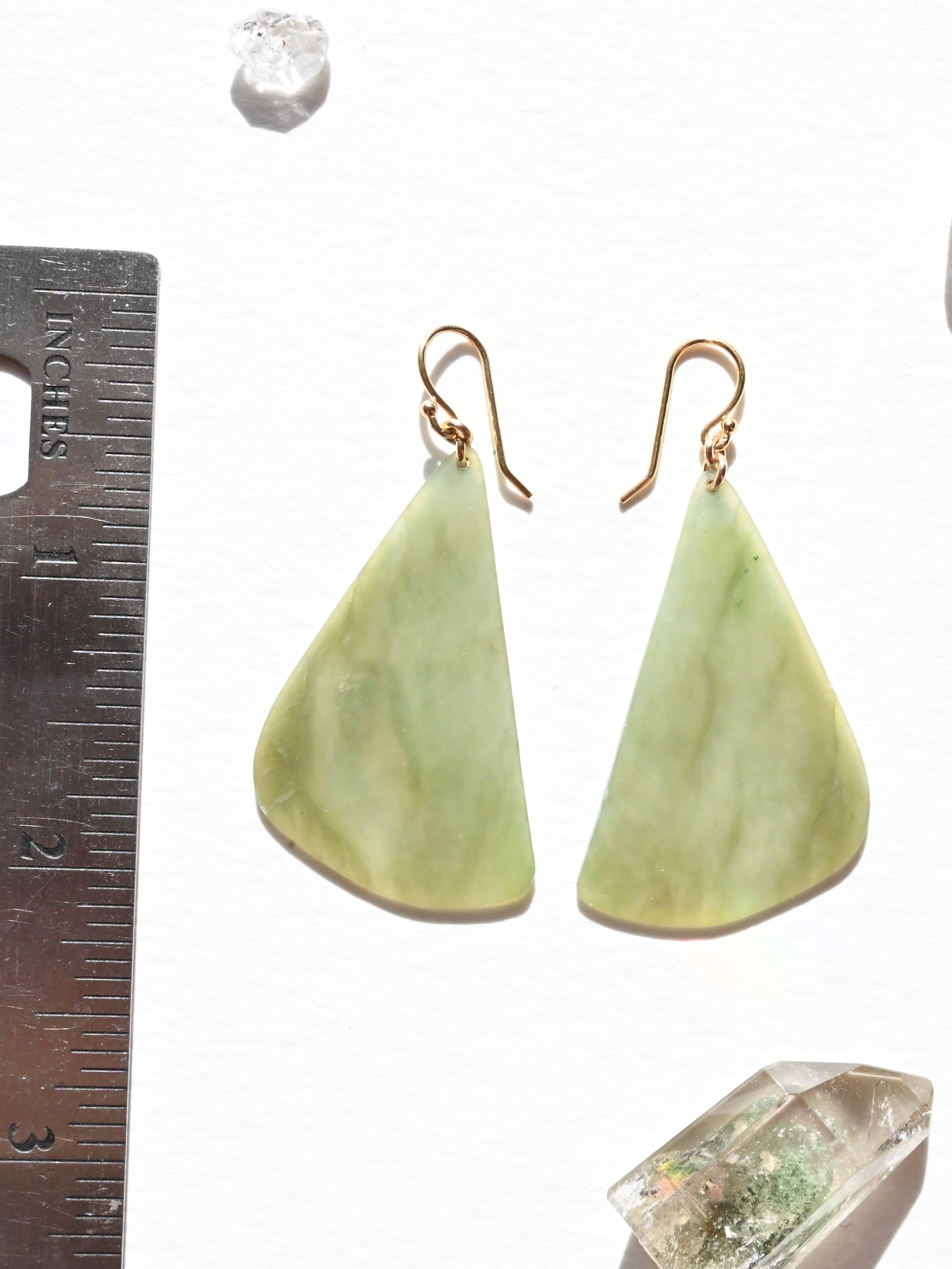 Big Sur Jade Earrings - Leaf - Sculptress