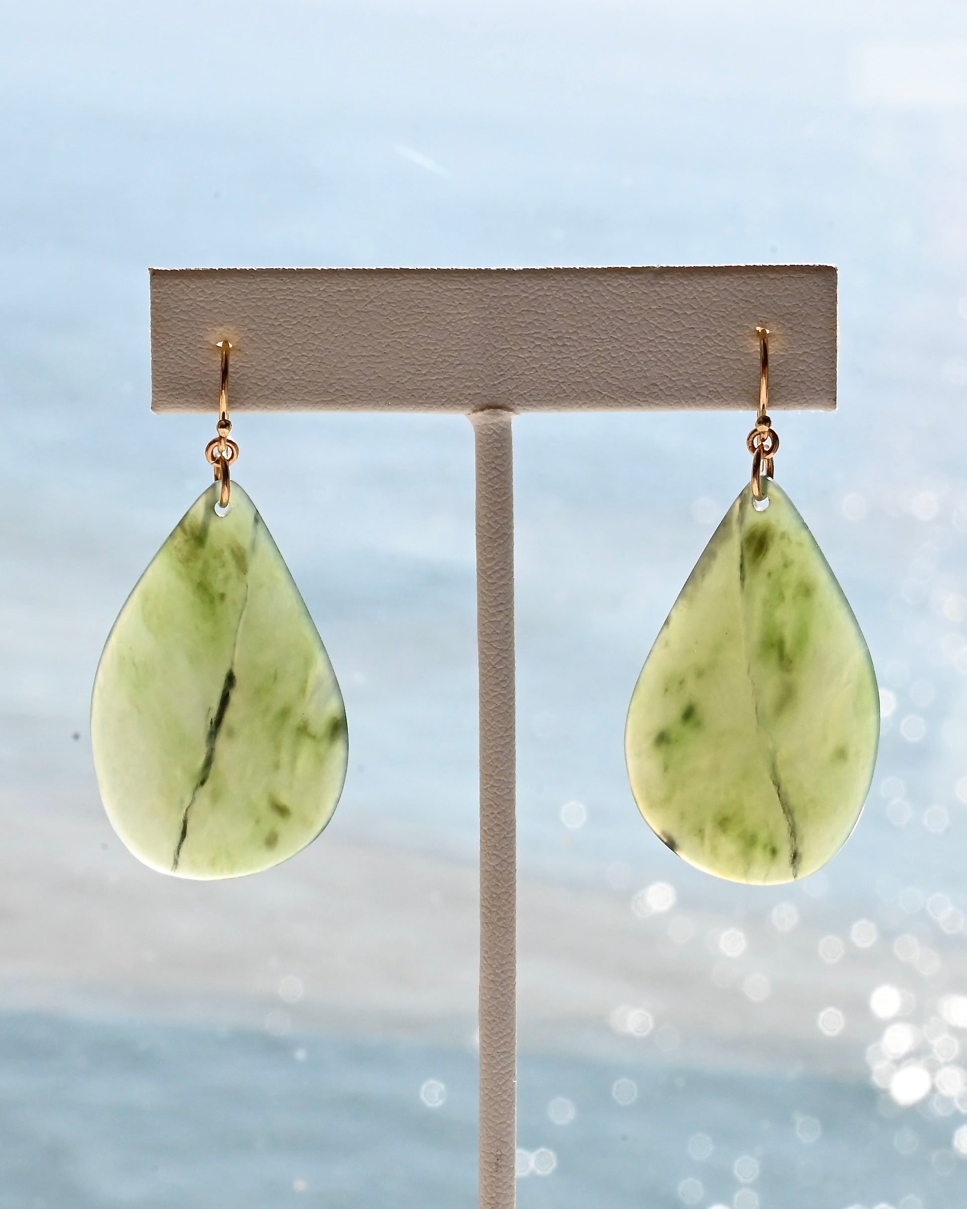 Big Sur Jade Earrings - Dewdrop - Sculptress