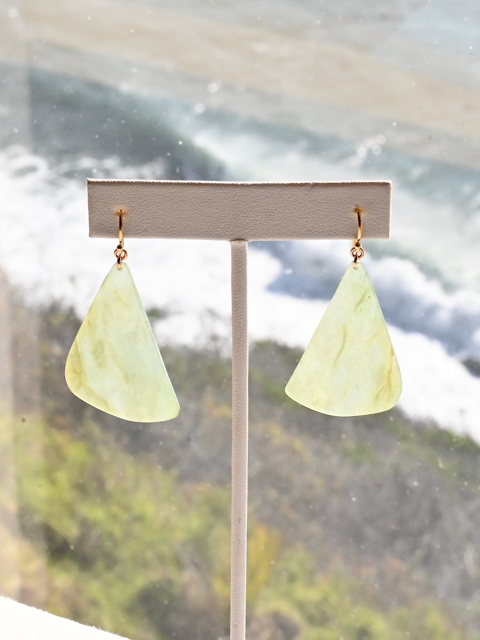 Big Sur Jade Earrings - Leaf - Sculptress