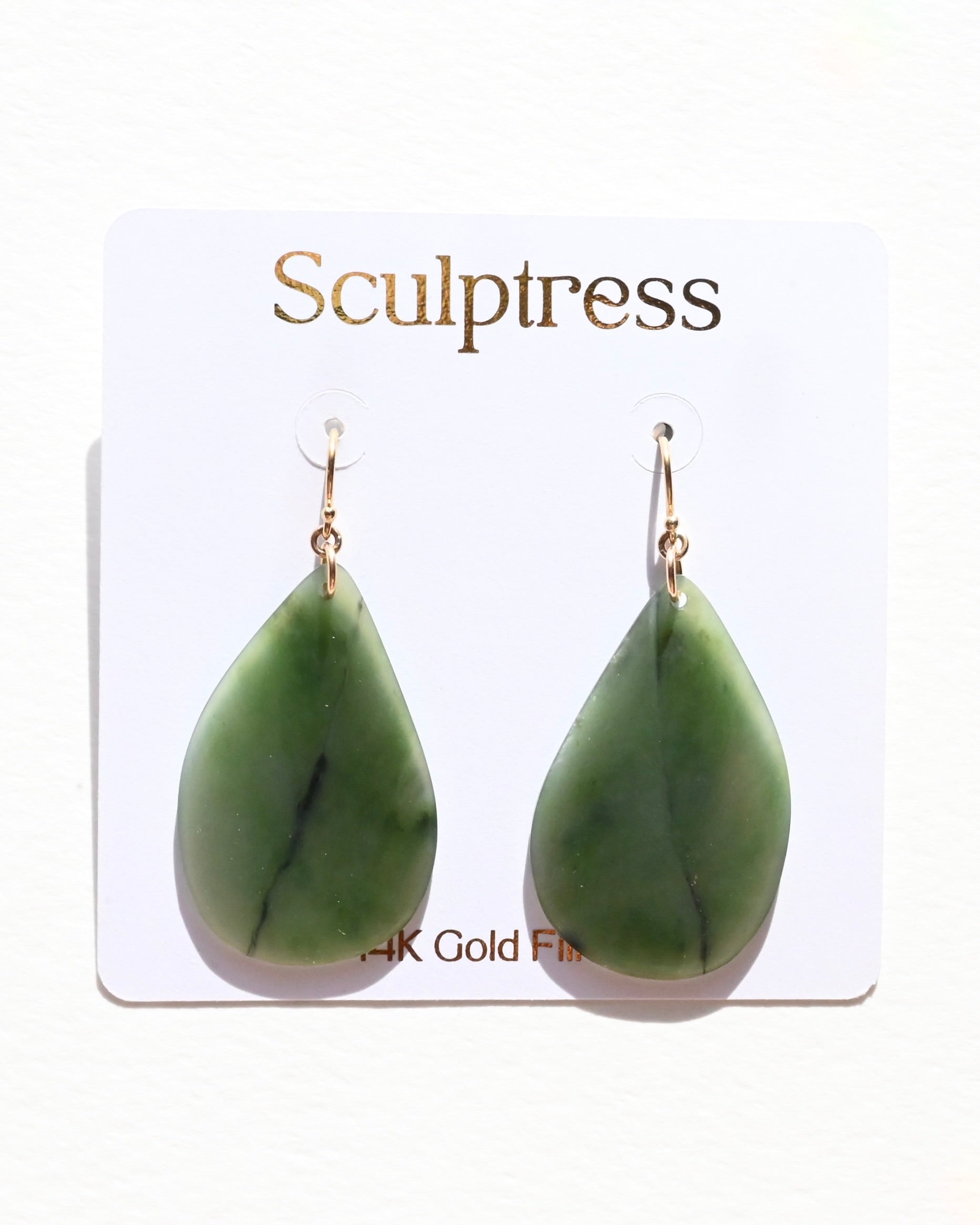 Big Sur Jade Earrings - Dewdrop - Sculptress