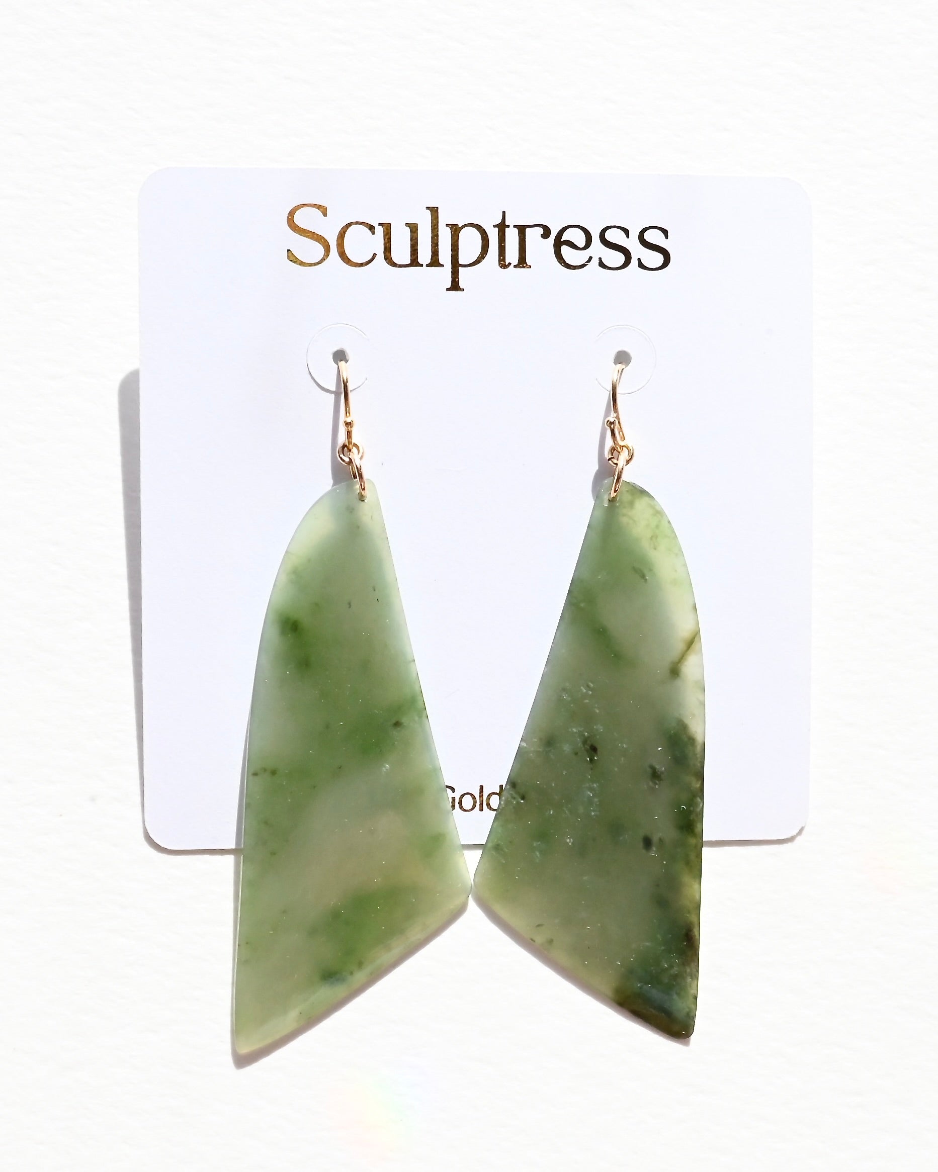 Big Sur Jade Earrings - Fern - Sculptress