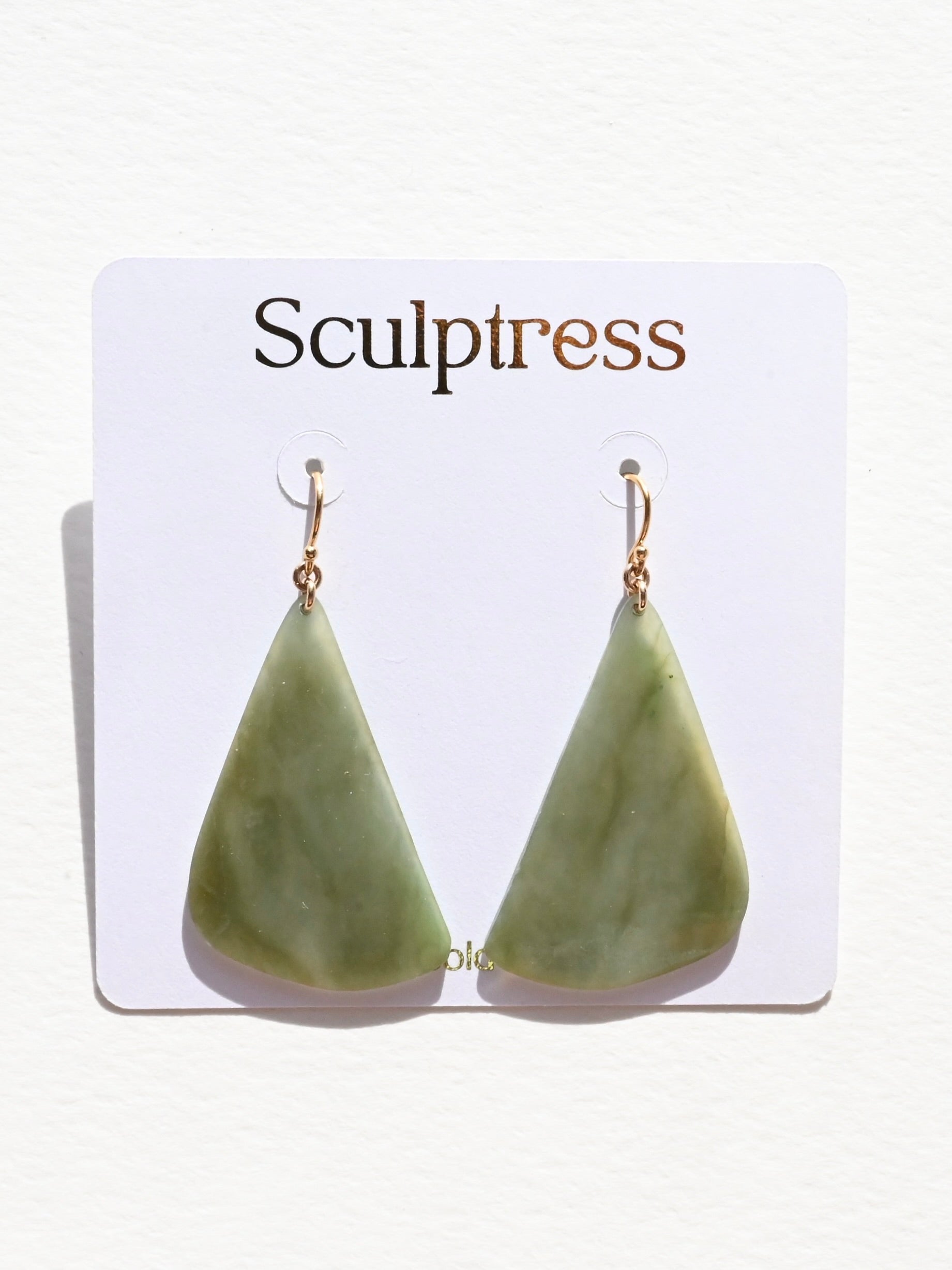 Big Sur Jade Earrings - Leaf - Sculptress