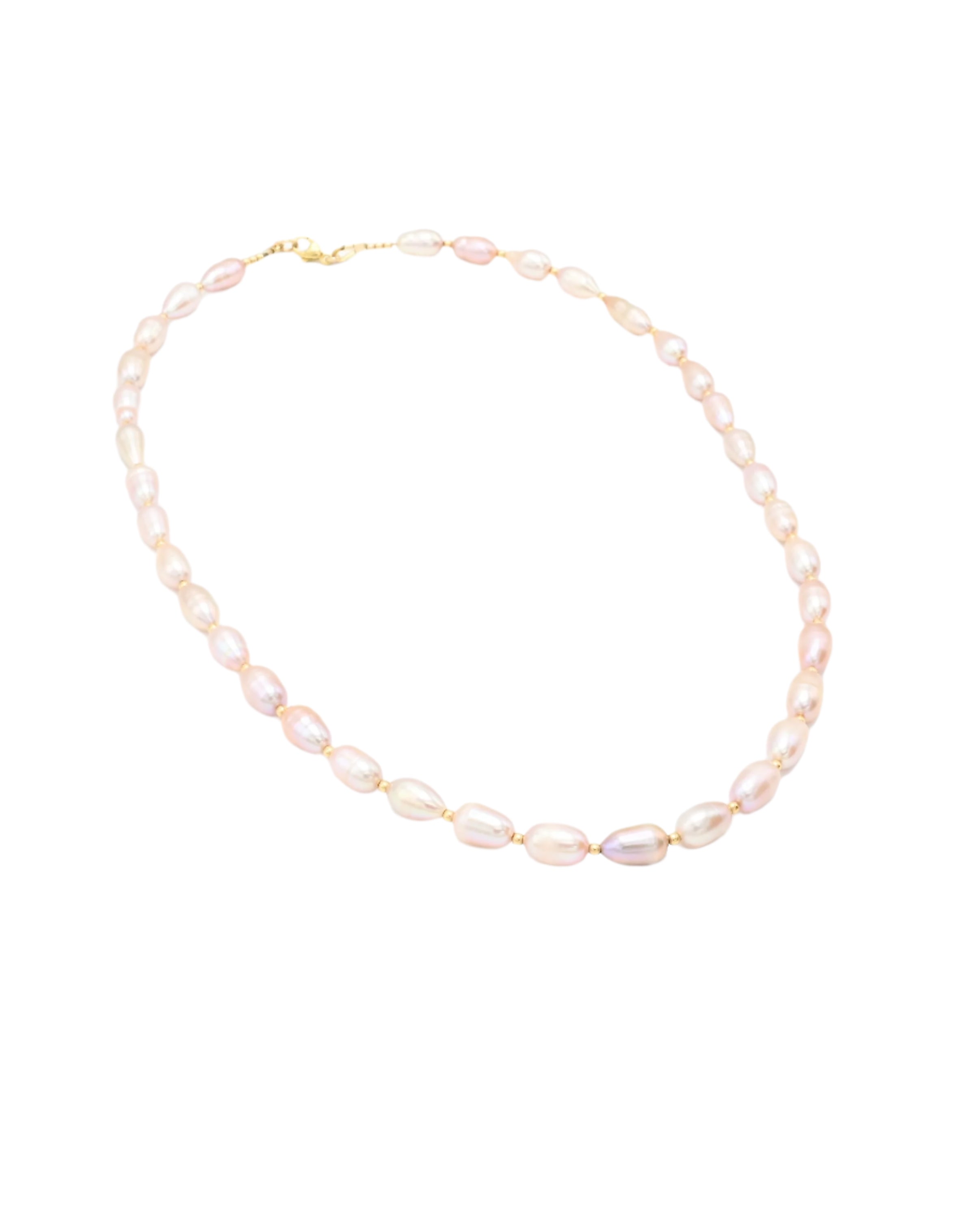 Pearl necklace on a white background
