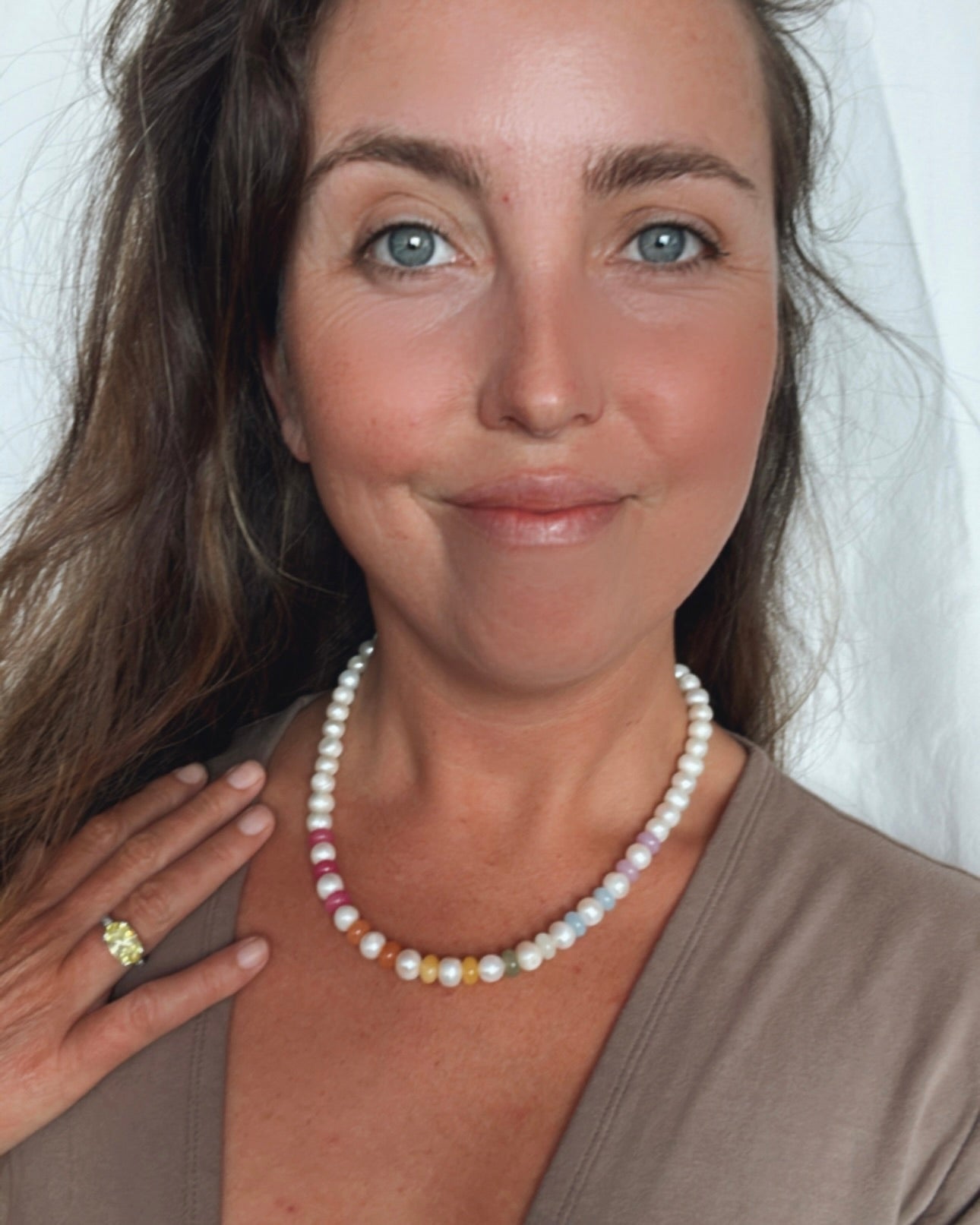 Opal & Pearl Gemstone Necklace