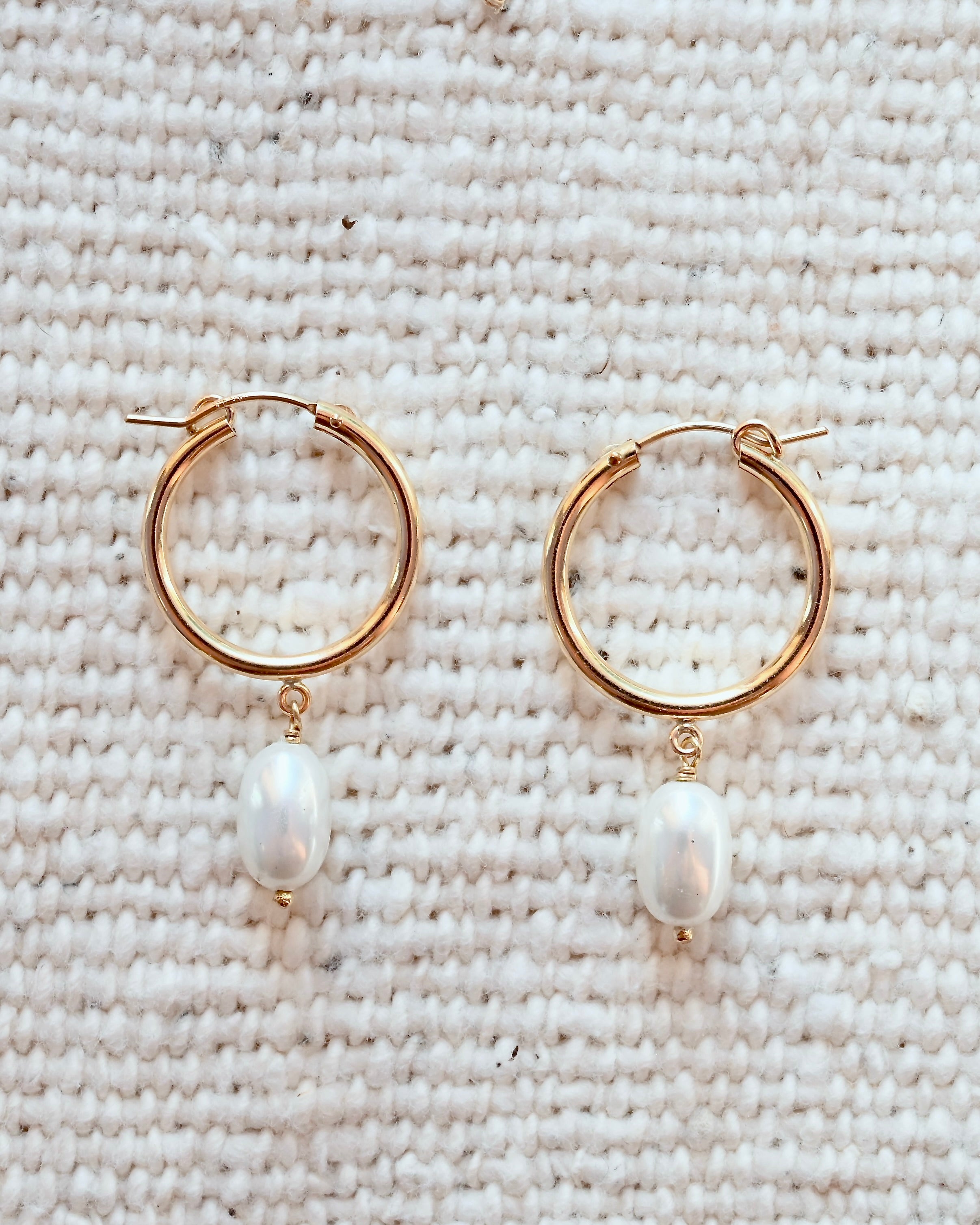 Mermaid Pearl Hoop Earrings - Sculptress