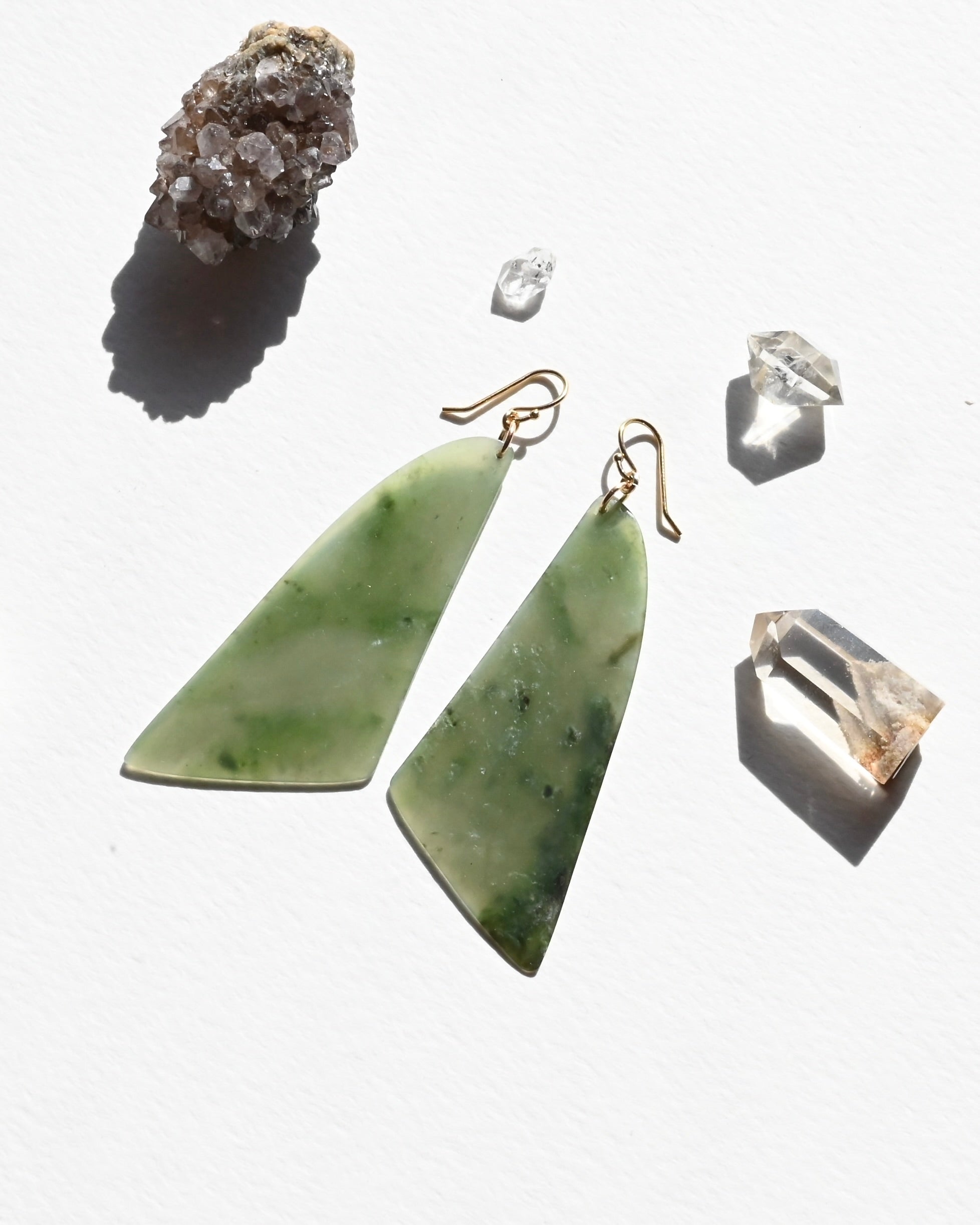 Big Sur Jade Earrings - Fern