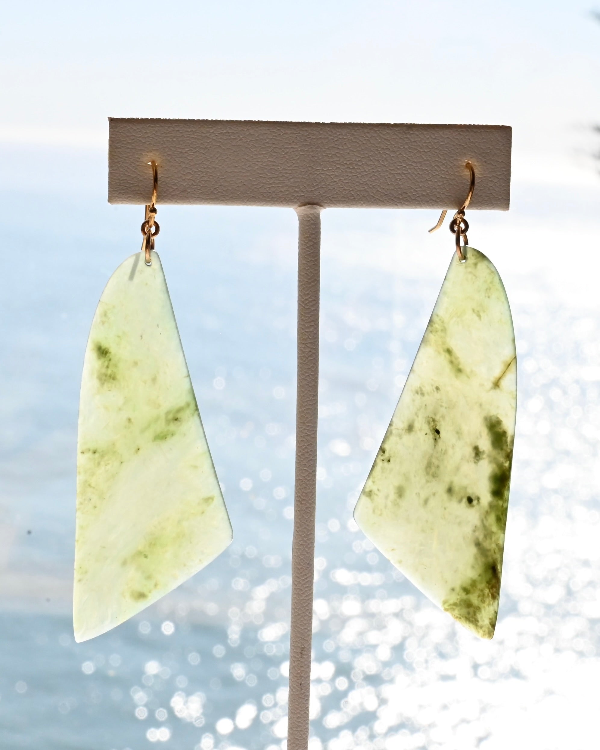 Big Sur Jade Earrings - Fern