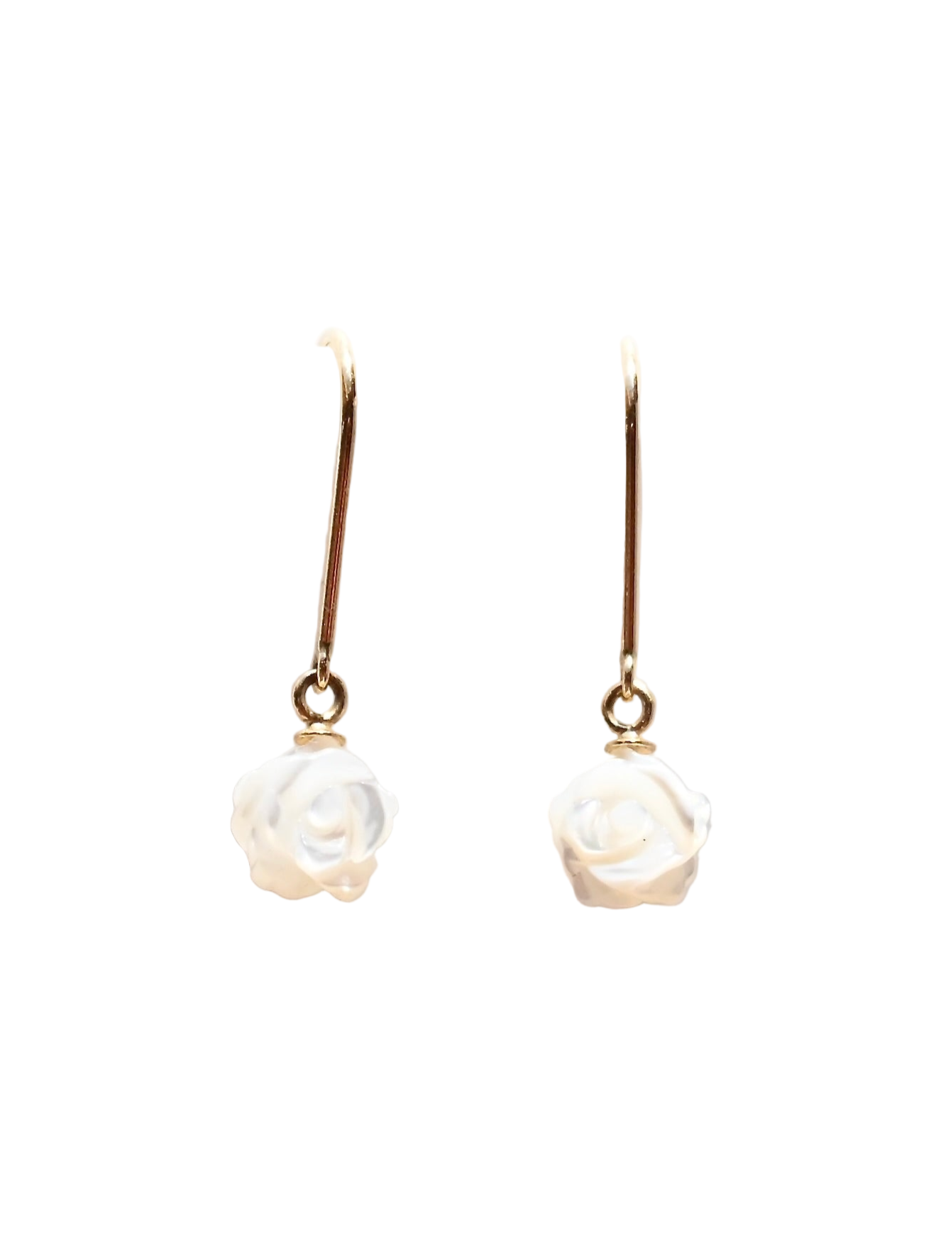 Pair of pearl earrings on a white background