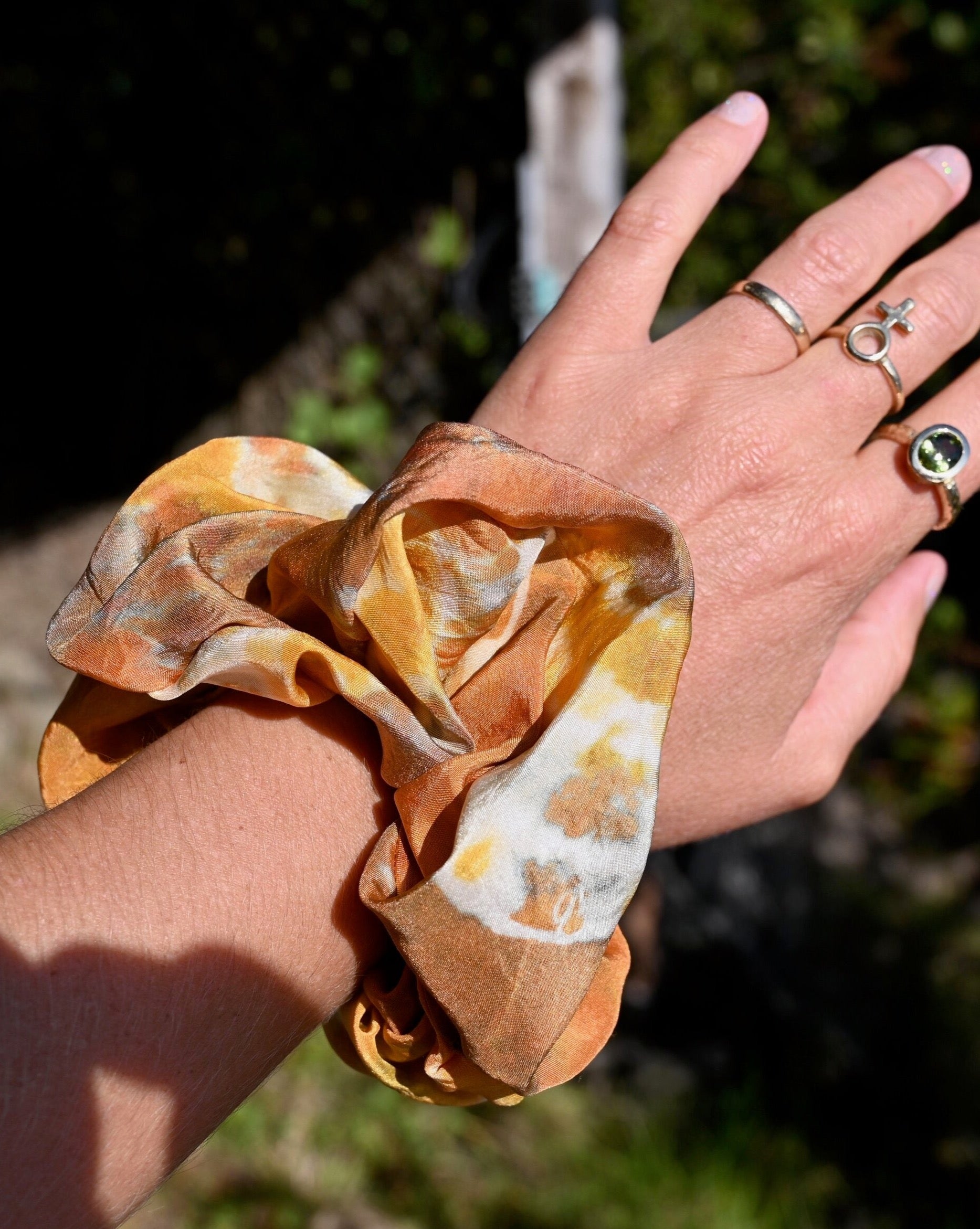 Plant Dyed Silk Scrunchies - Sculptress