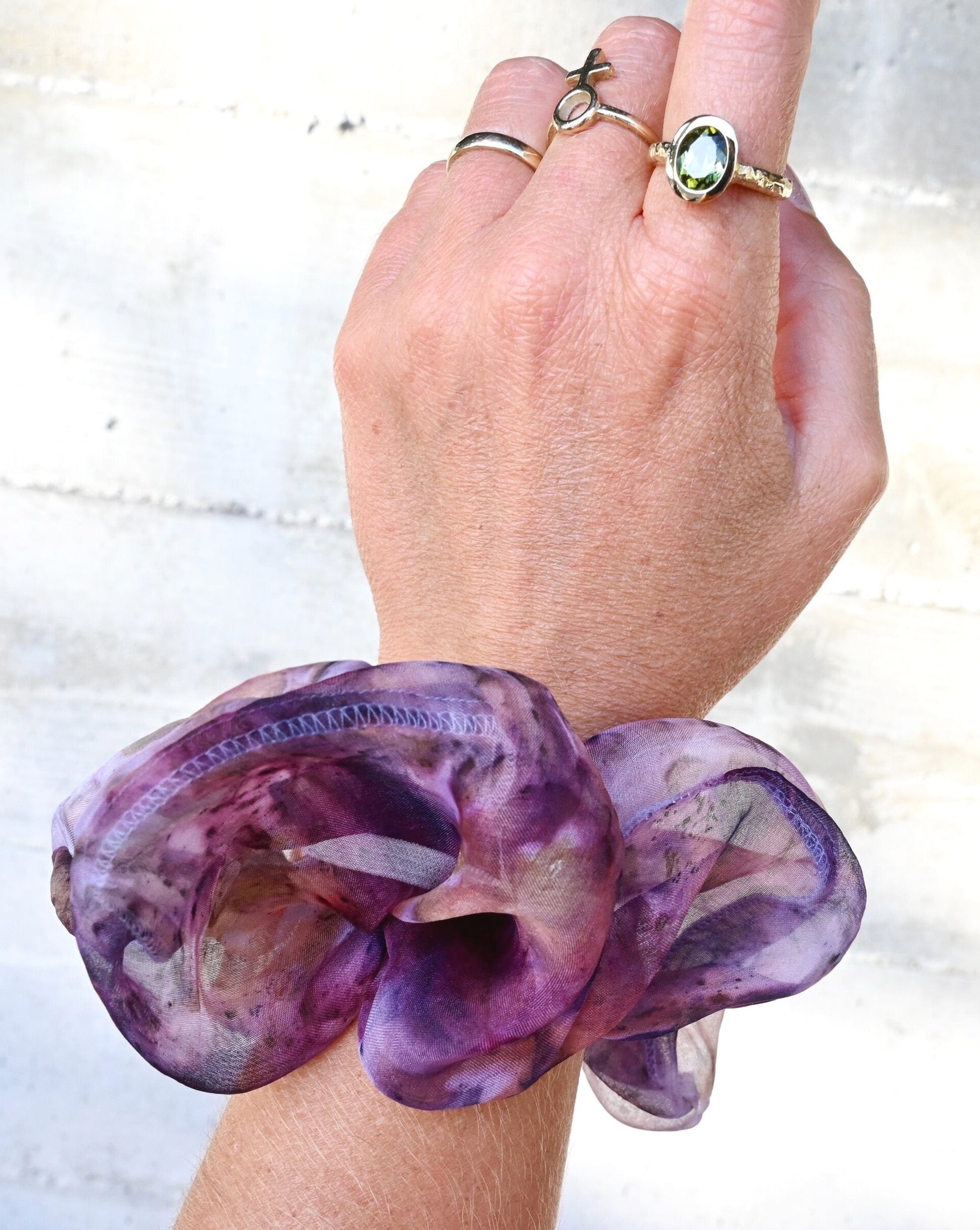 Plant Dyed Silk Scrunchies - Sculptress