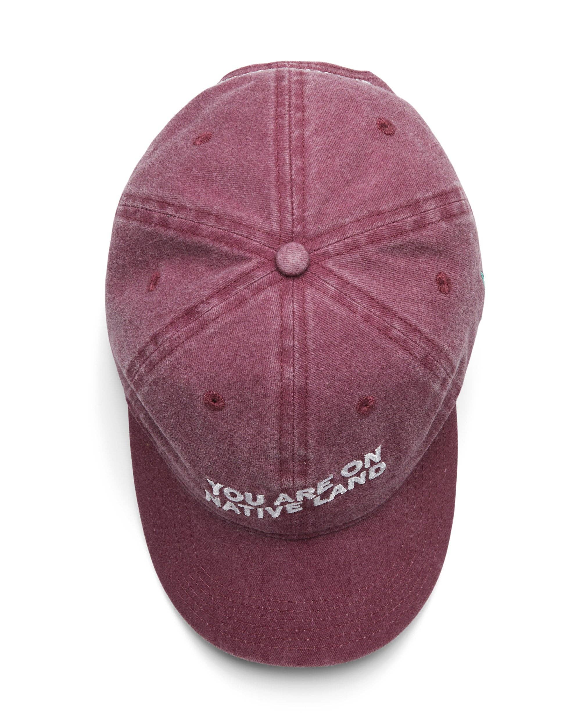 You Are On Native Land Dad Cap - Maroon - Sculptress