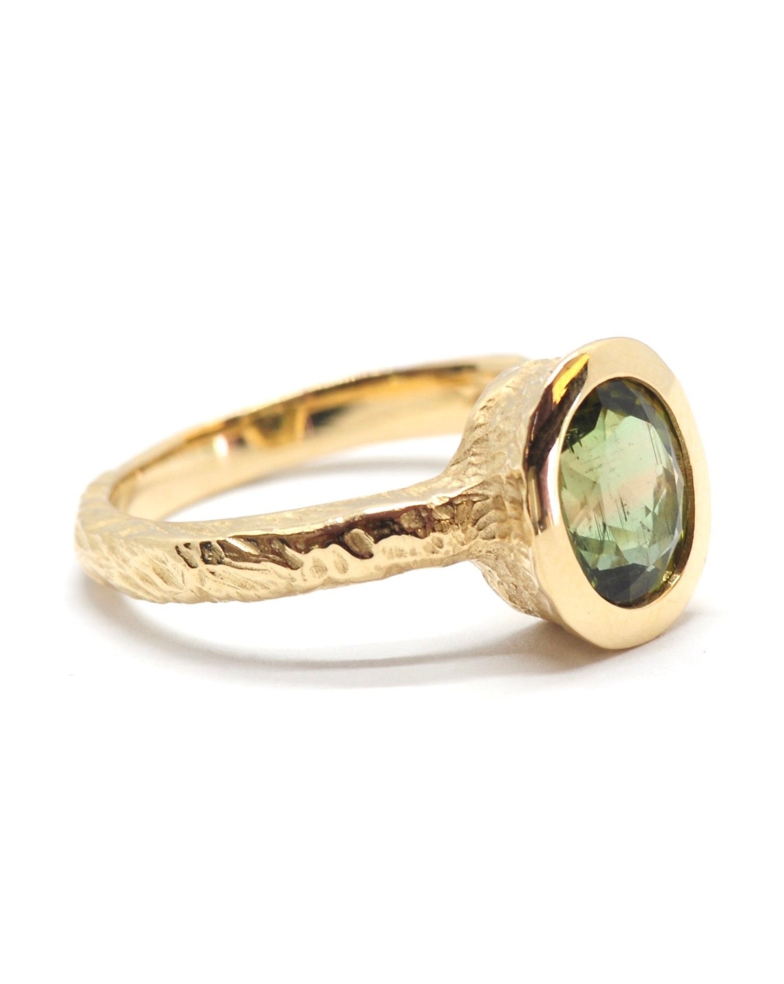 Gaia Green Tourmaline Ring - Sculptress