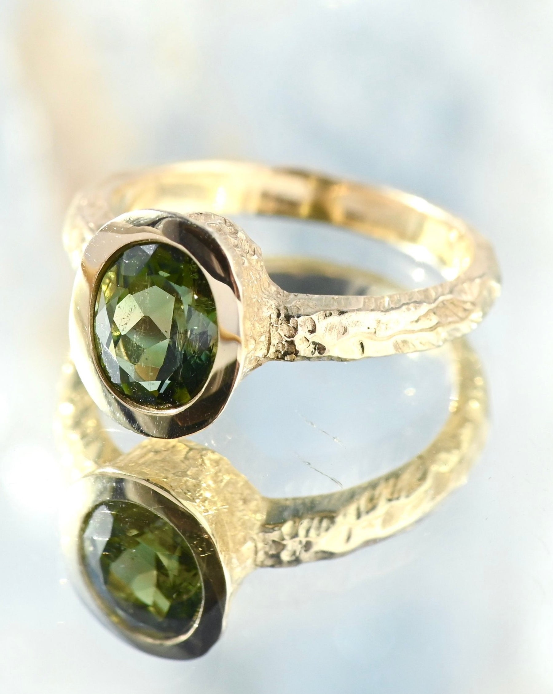 Gaia Green Tourmaline Ring - Sculptress
