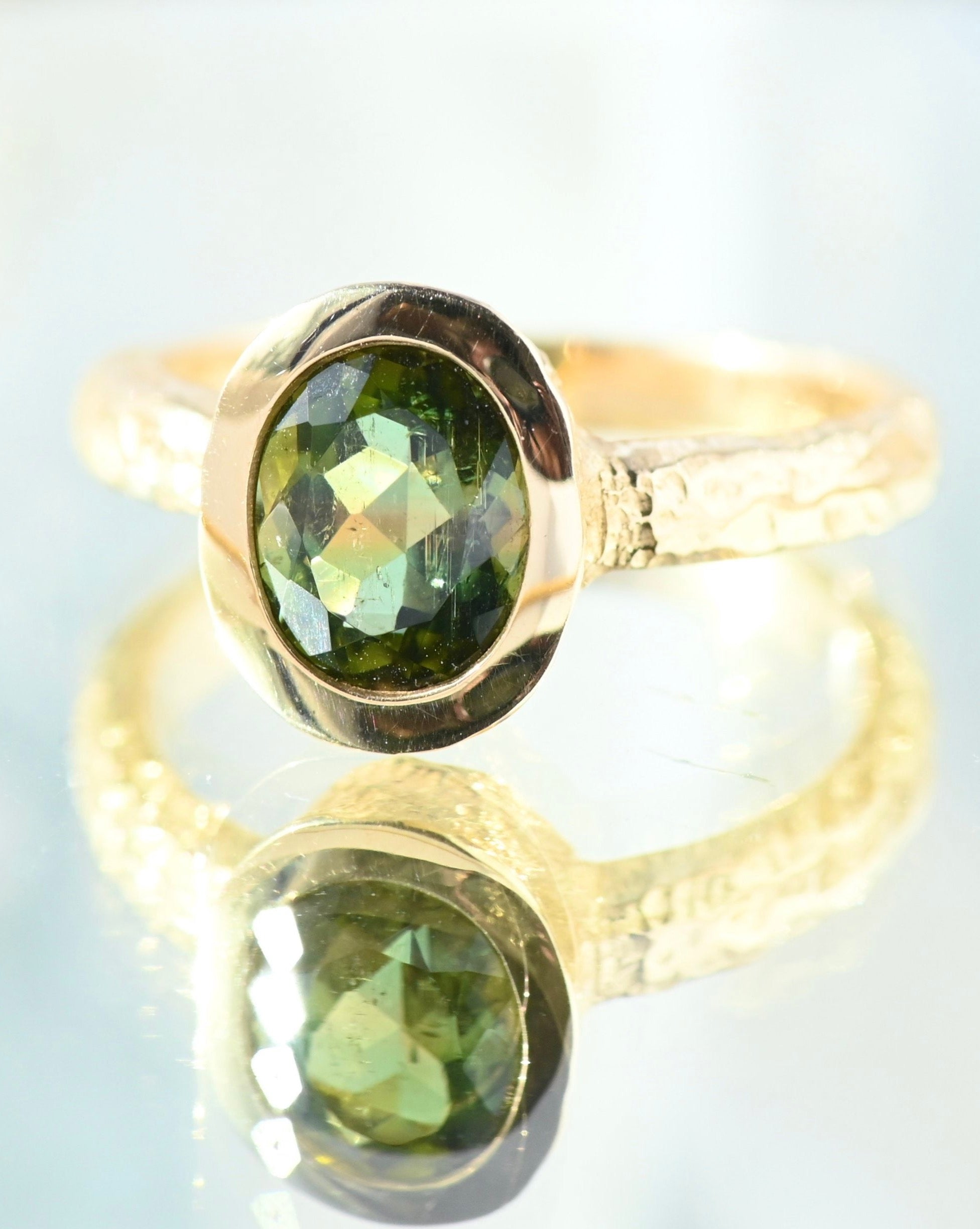 Gaia Green Tourmaline Ring - Sculptress