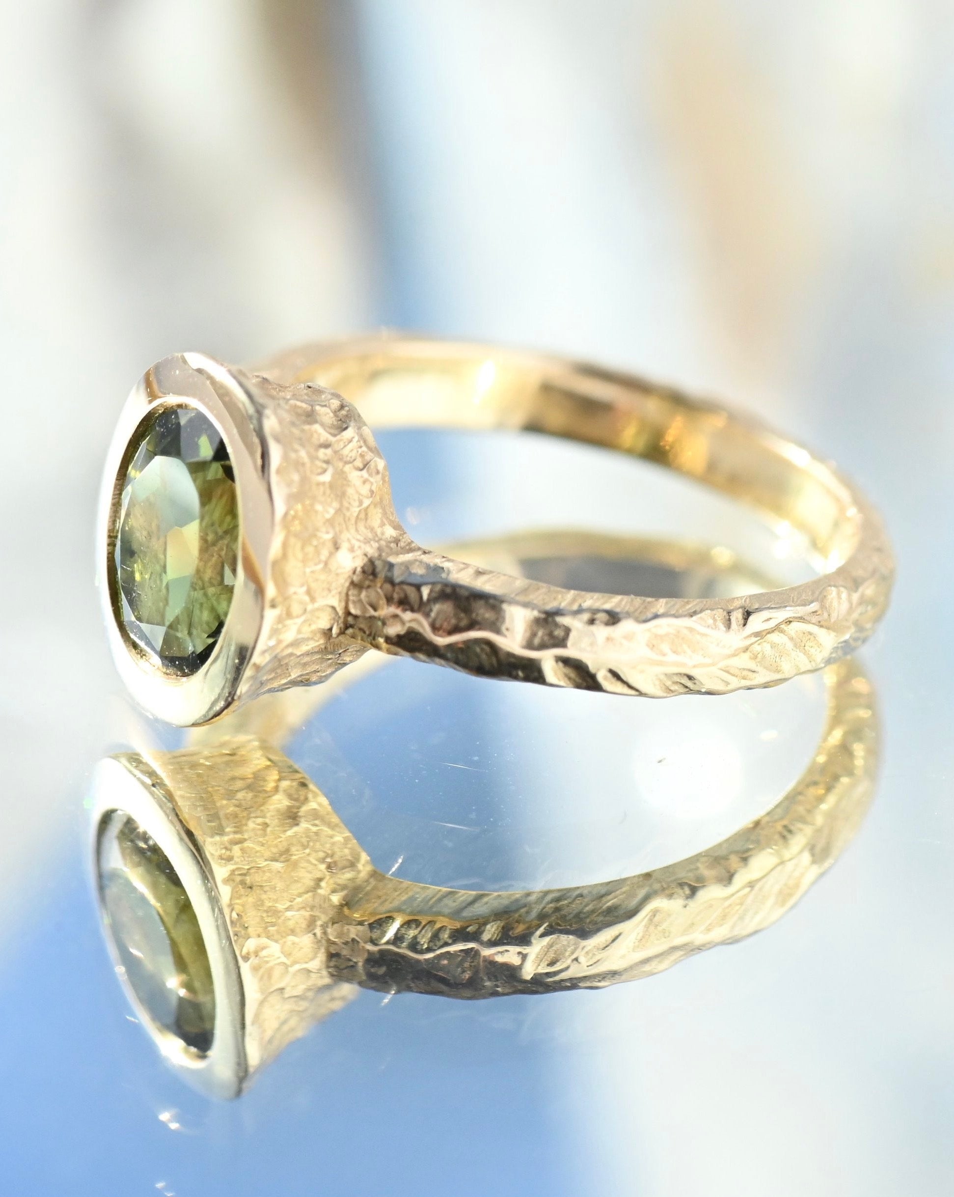 Gaia Green Tourmaline Ring - Sculptress