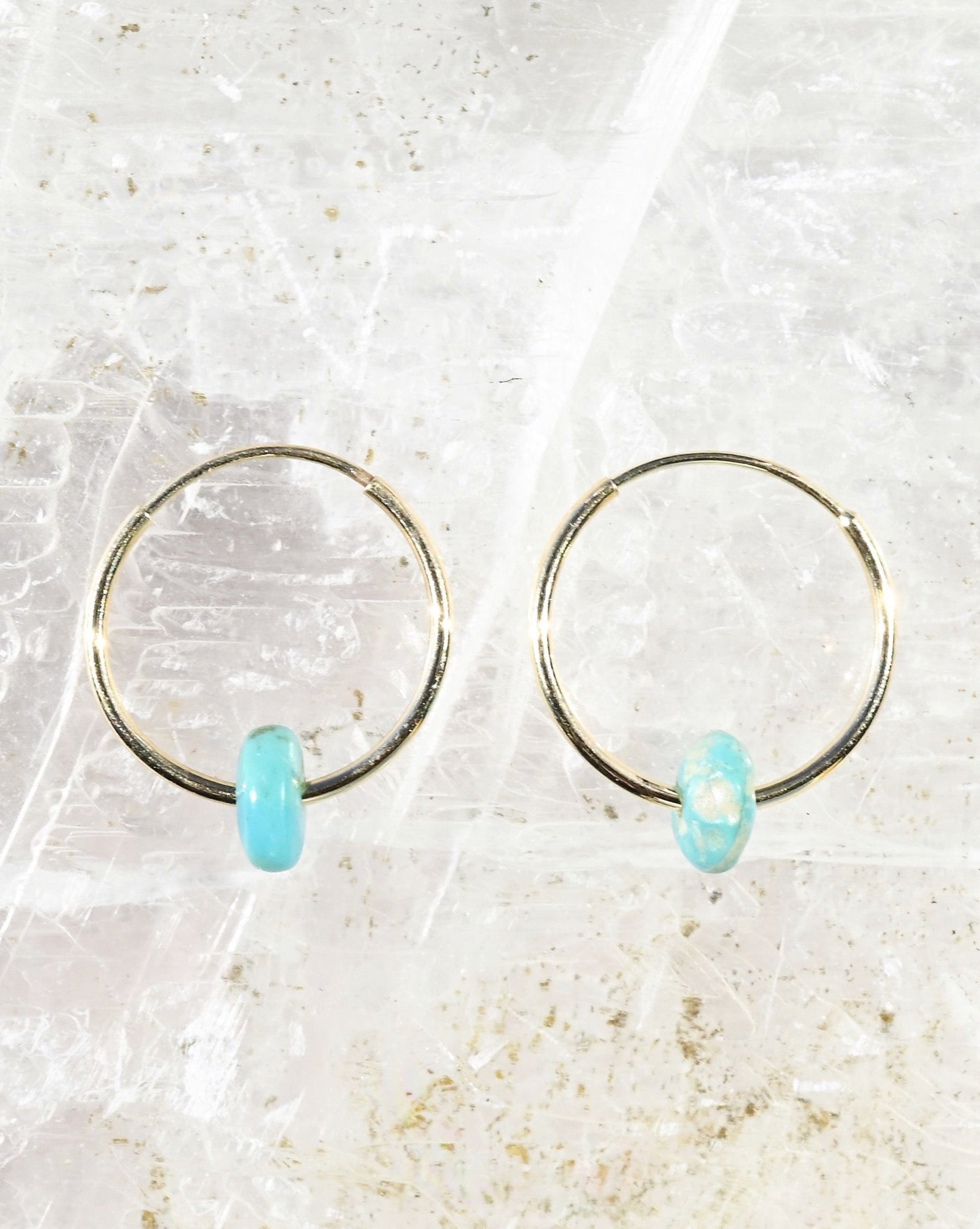 Turquoise Woman Hoop Earrings - Sculptress