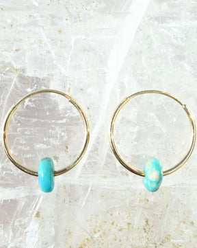 Turquoise Woman Hoop Earrings - Sculptress
