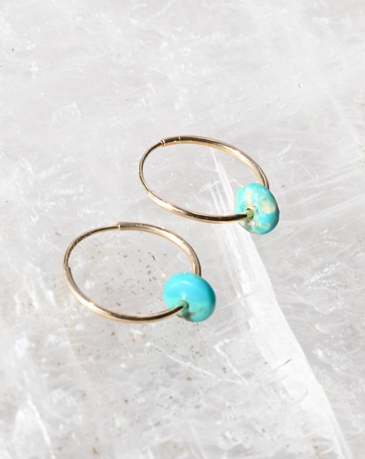 Turquoise Woman Hoop Earrings - Sculptress