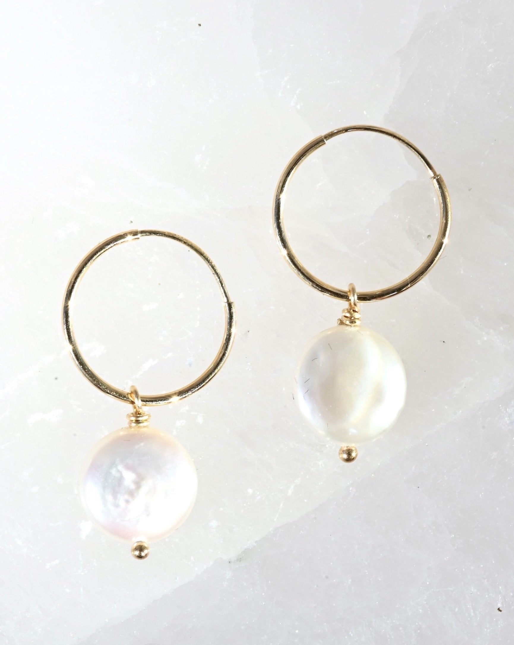 Pearl Queen Hoop Earrings - Sculptress