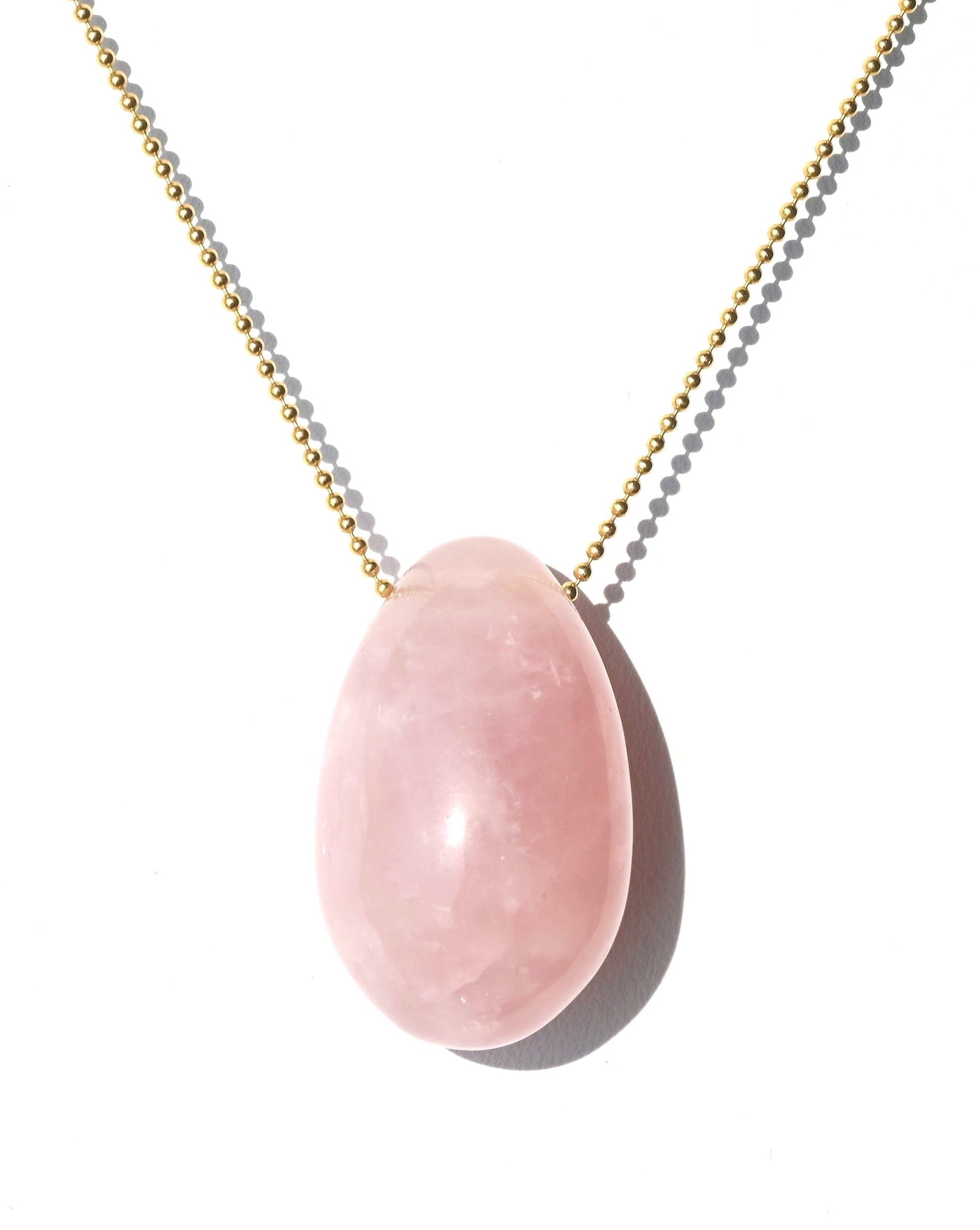 Rose Quartz Egg Necklace - Sculptress